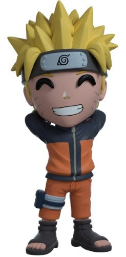5-inch Youtooz Naruto Uzumaki figurine with vibrant hair, jumpsuit, and joyful pose, perfect for collectors and fans.