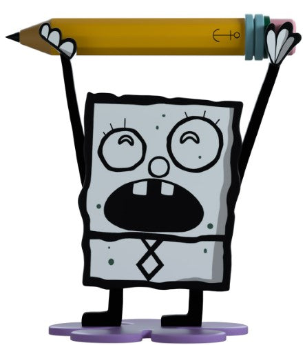 Doodle Bob vinyl figurine features a playful design with bold outlines, holding a pencil, perfect for SpongeBob fans.