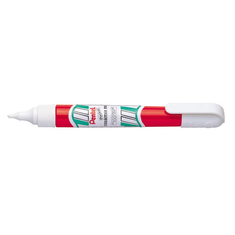 Pentel ZLC21W correction pen pack of 12, medium point, pocket-sized, quick-dry, 7ml, and eco-friendly design.
