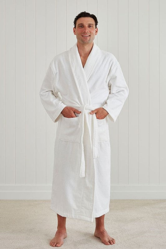 Bathrobe / Robe - Hotel Velour White (O/S) - BAKSANA