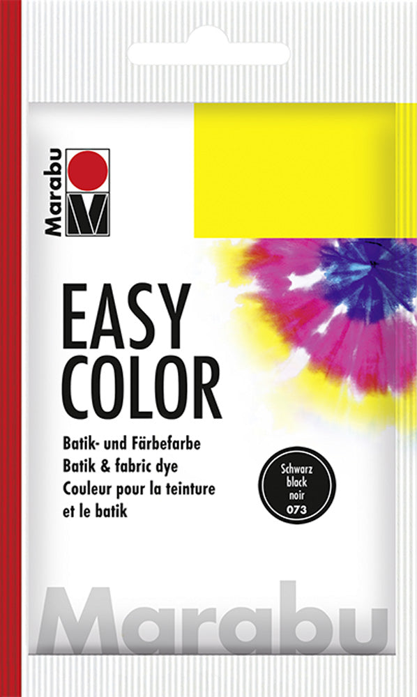 MARABU EASY COLOUR 25g in BLACK, versatile fabric dye for vibrant batik and hand dyeing on various textiles.