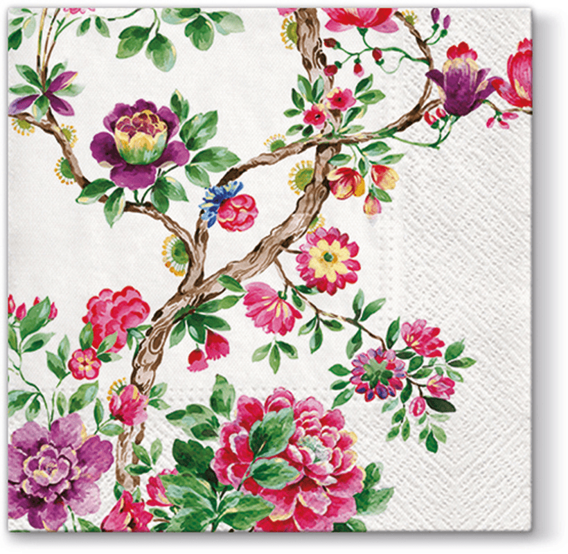 Paw Lunch Napkin 33cm Japanese Garden