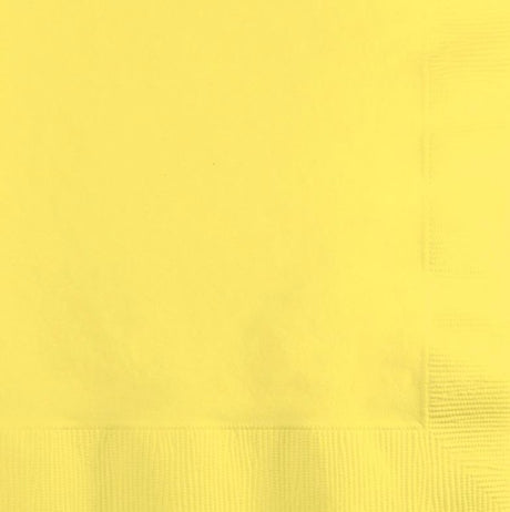 Mimosa Yellow Beverage Napkins, 2-ply, vibrant 25cm squares, pack of 50 for stylish events and easy cleanup.