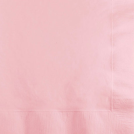 Pack of 50 classic pink luncheon napkins, 2-ply, 33cm x 33cm, perfect for elegant dining occasions.