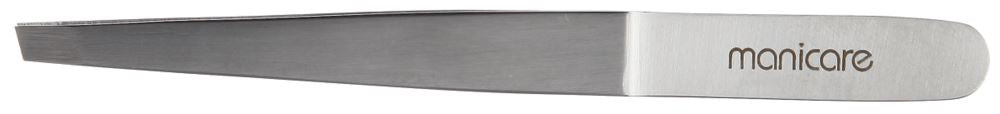 Manicare Ultimate Slant Tweezers with slanted tip and contoured grip for precise hair removal and eyebrow shaping.