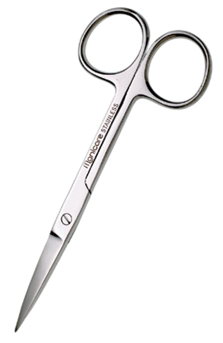 Manicare Nurses Scissors with sharp tips, crafted from stainless steel for precise cutting in medical and first aid settings.