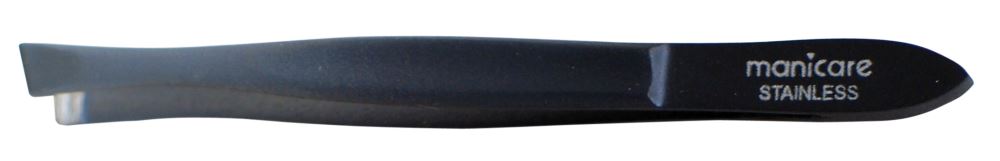 Manicare Slant Tweezers with stainless steel slant tip, perfect for precision eyebrow grooming and facial hair removal.