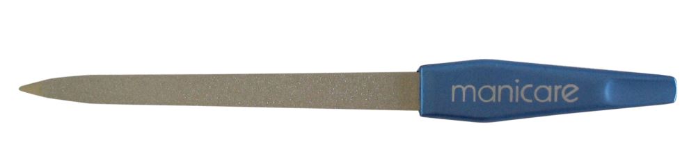 Manicare Sapphire Nail File No. 5: durable dual-grade file for shaping, smoothing nails with ergonomic design for comfort.