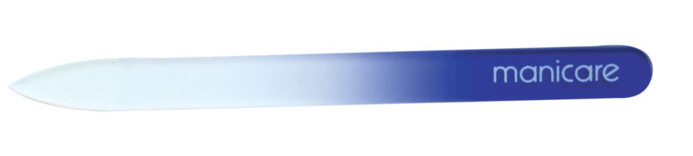 Manicare Crystal Nail File made from hand-cut European crystal glass for smooth, durable nail shaping and finishing.