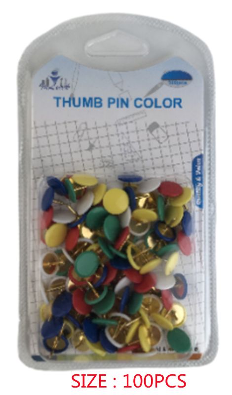 THUMB PIN - COLOR 100PCS (12 Packs)
