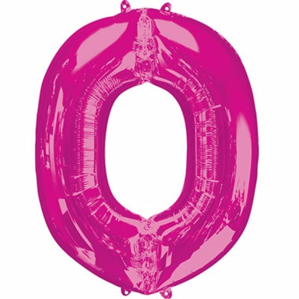 Vibrant 86cm pink Letter O balloon, self-sealing, versatile for air or helium, perfect for celebrations and themed parties.