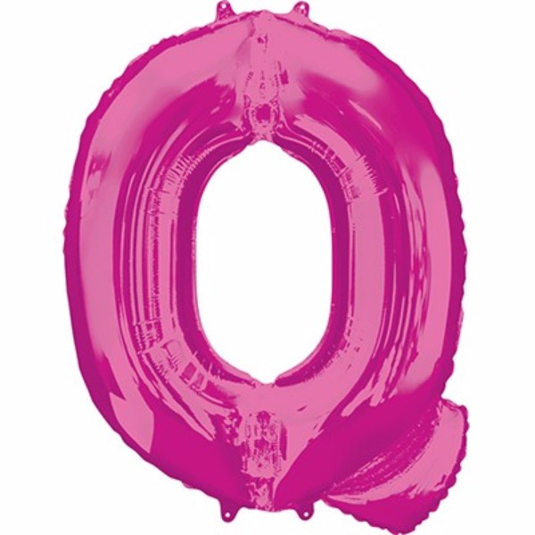 86cm pink Letter Q balloon, self-sealing and helium-saving, perfect for parties and celebrations.
