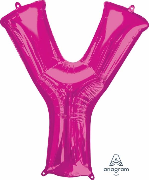 Bright pink 86cm Letter Y helium saver balloon for celebrations, perfect for parties and creative decorations.