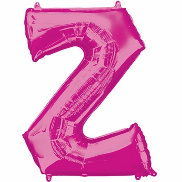 Bright pink Letter Z helium saver balloon, 86cm, ideal for celebrations and easy to use, creating memorable decor.
