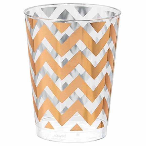 Tumblers Chevron Rose Gold 295ml Hot Stamped - Pack of 20