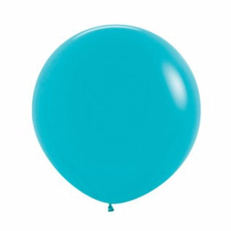 Oversized 90cm Caribbean blue latex balloons, perfect for stylish celebrations and events, pack of 2.