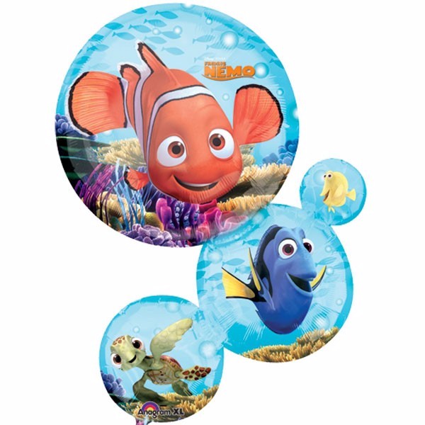Shape Finding Nemo & Friends foil balloon, 55cm x 71cm, self-sealing and requires helium inflation.