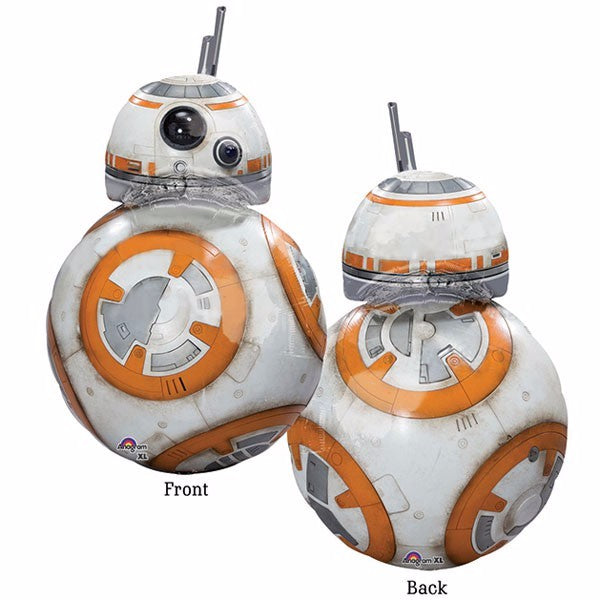 Vibrant BB-8 Star Wars foil balloon, 50cm x 83cm, self-sealing, perfect for Star Wars-themed celebrations.