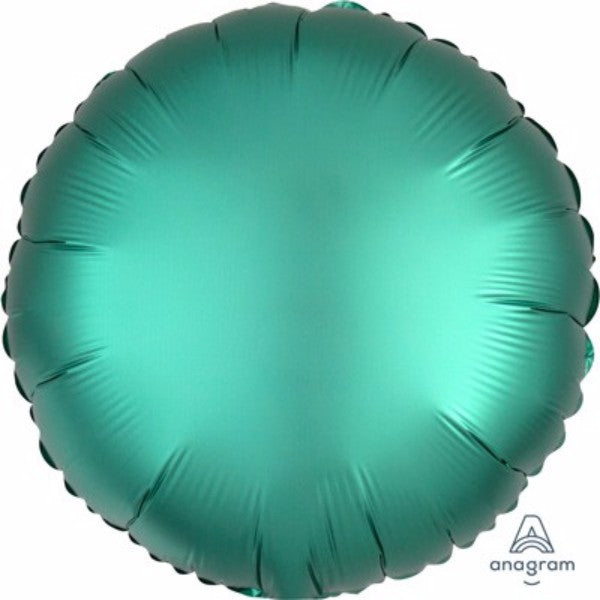 45cm Round Jade Satin Luxe Foil Balloon, elegant jade color with satin finish, perfect for special occasions and parties.