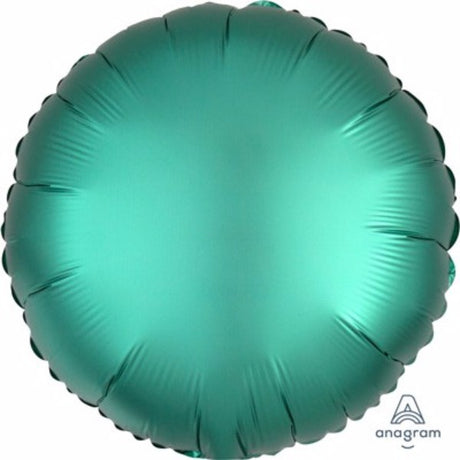 45cm Round Jade Satin Luxe Foil Balloon, elegant jade color with satin finish, perfect for special occasions and parties.
