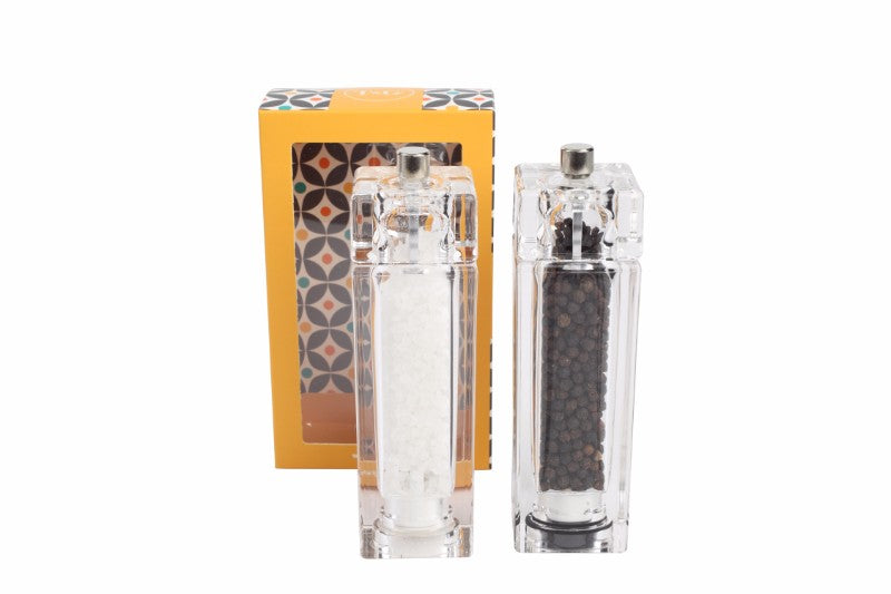 Acrylic Square Salt/Pepper Mill Ste