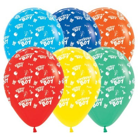 Vibrant pack of 25 latex balloons in various colors for birthday celebrations, perfect for party decorations and photo backdrops.
