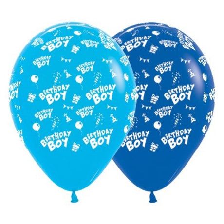 30cm blue and royal blue latex balloons, pack of 25, perfect for birthday parties and festive celebrations.