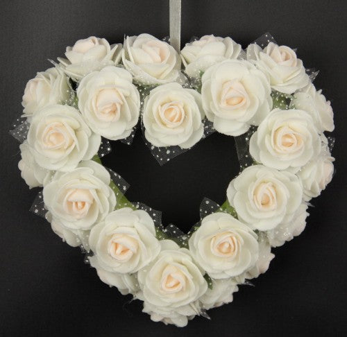 Wreath - Small Rose Heart - Small (Pink)