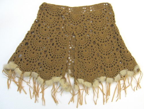 Poncho - Fur Trim and Tassle (Camel)