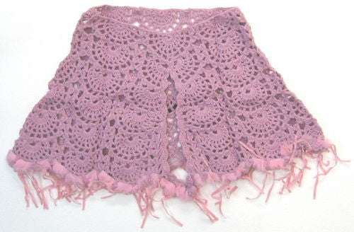 Poncho - Fur Trim and Tassle (Pink)