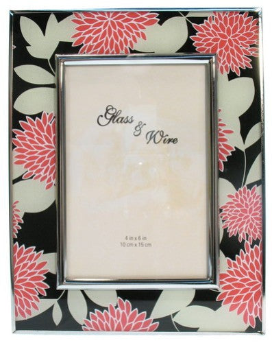 Photo Frame - Floral (Red / Black)