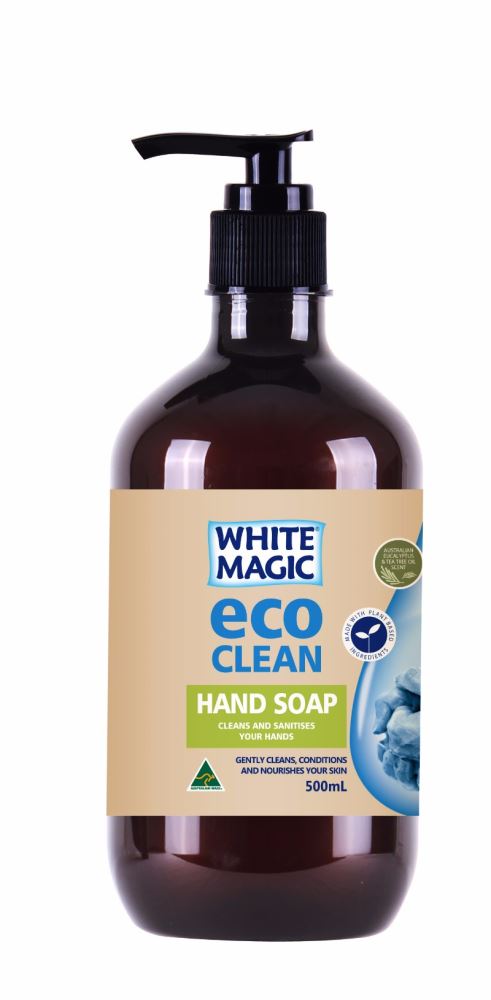 Eco Clean Hand Soap 500ml features natural tea tree and eucalyptus oils for effective cleaning and skin nourishment.