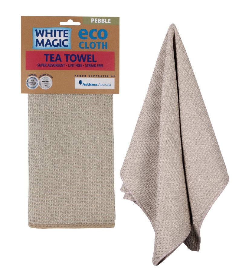 Pebble Tea Towel: Eco-friendly, highly absorbent, quick-drying, lint-free kitchen essential with reinforced stitching.