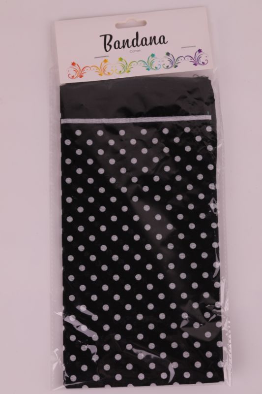 BANDANA - Black Dots 56cm (Set of 12)