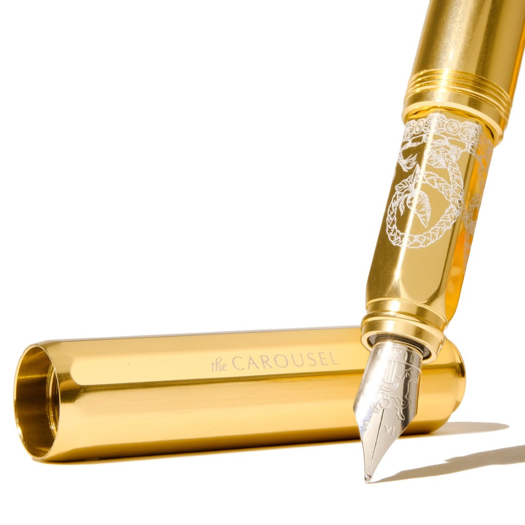 Ferris Wheel Press Fountain Pen Aluminium Carousel Plaited Gold Tress Fine