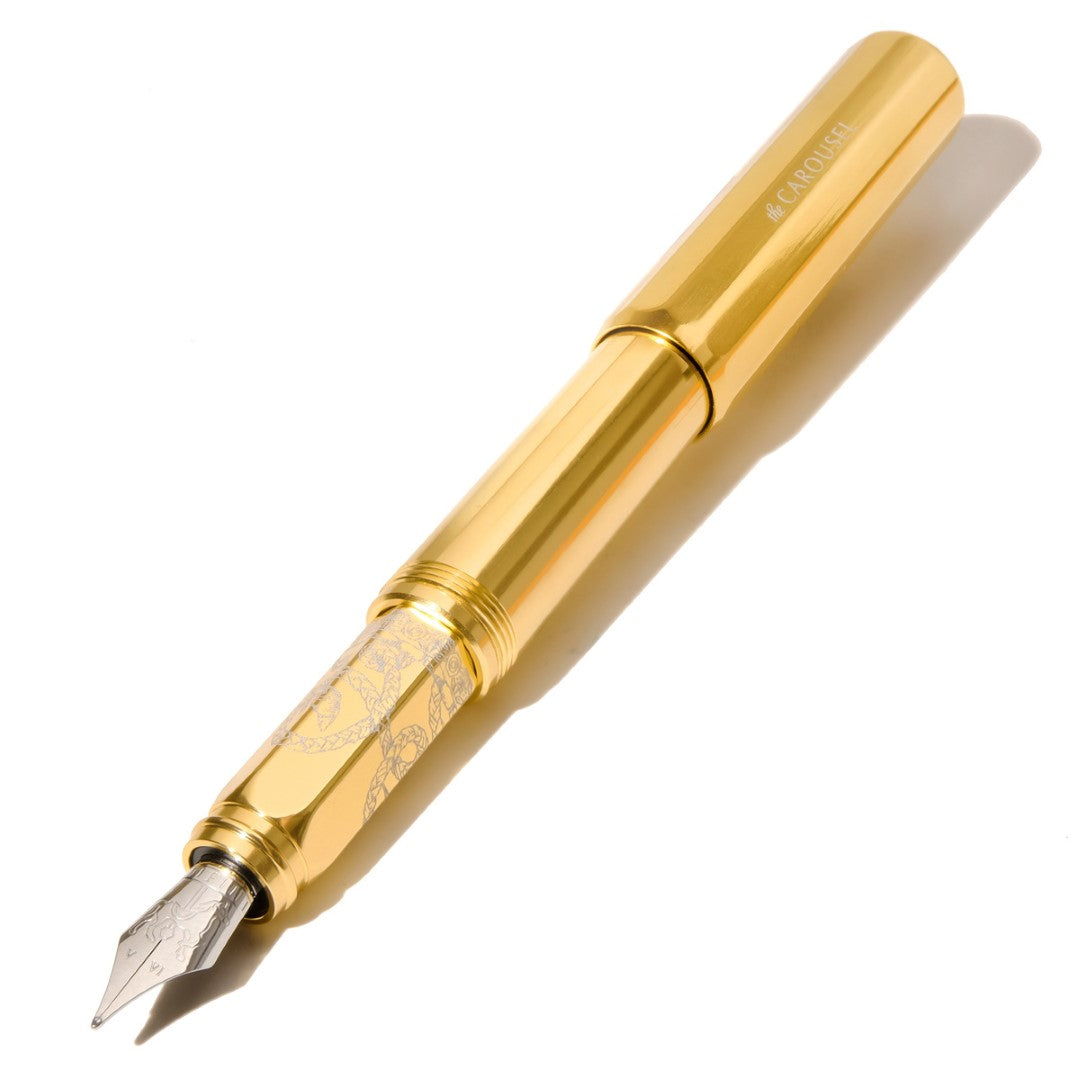 Ferris Wheel Press Fountain Pen Aluminium Carousel Plaited Gold Tress Medium
