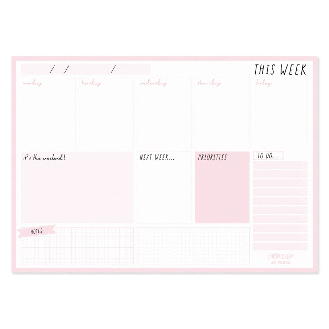 Pukka Carpe Diem Weekly Planner Pad Ballerina Pink
