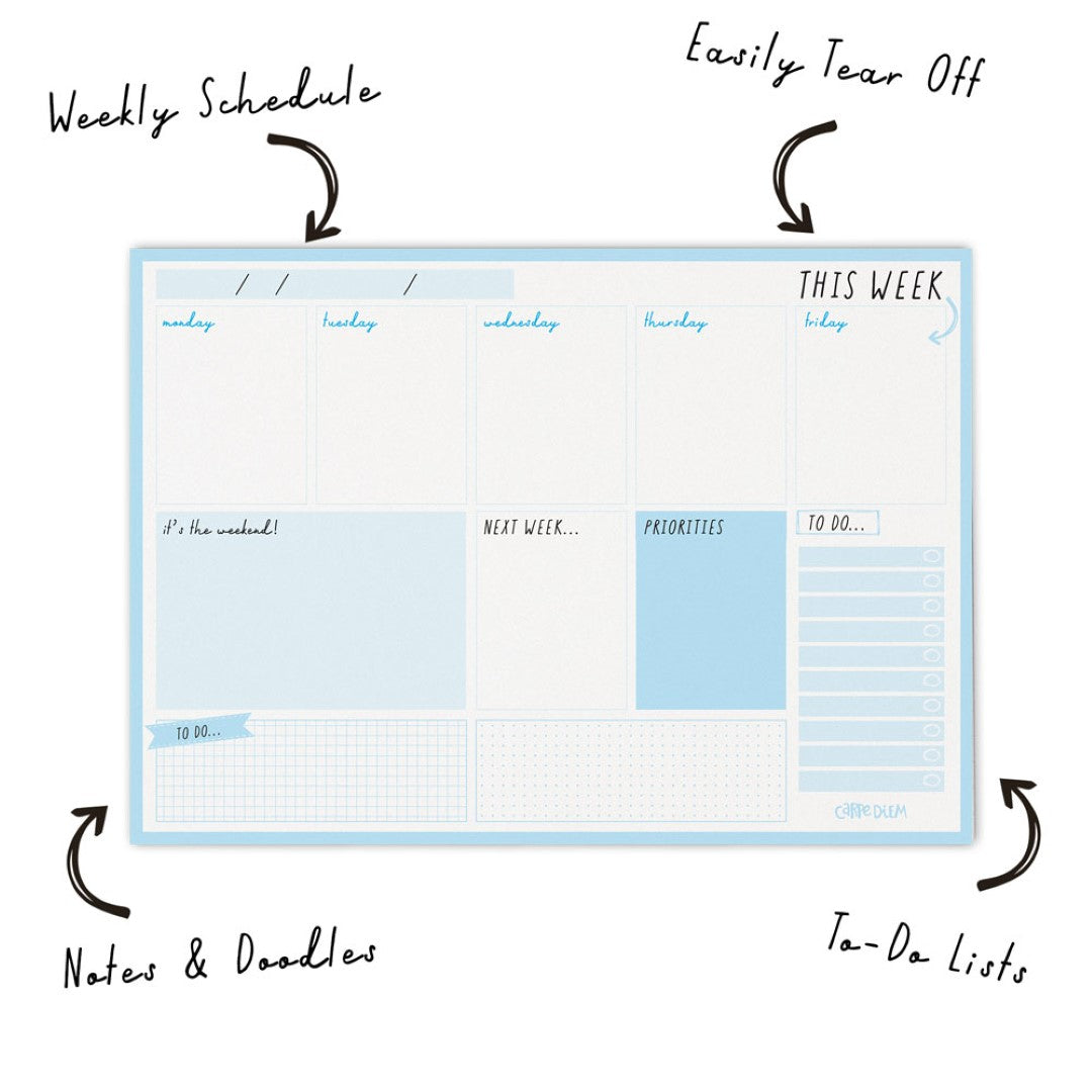 Pukka Carpe Diem Weekly Planner Pad Sky Blue