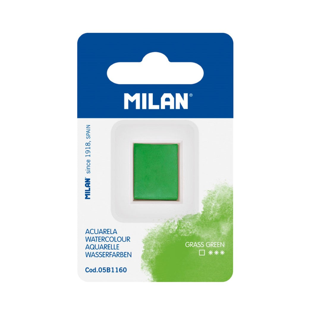Milan Watercolour Paint Half Pan Refill Grass Green