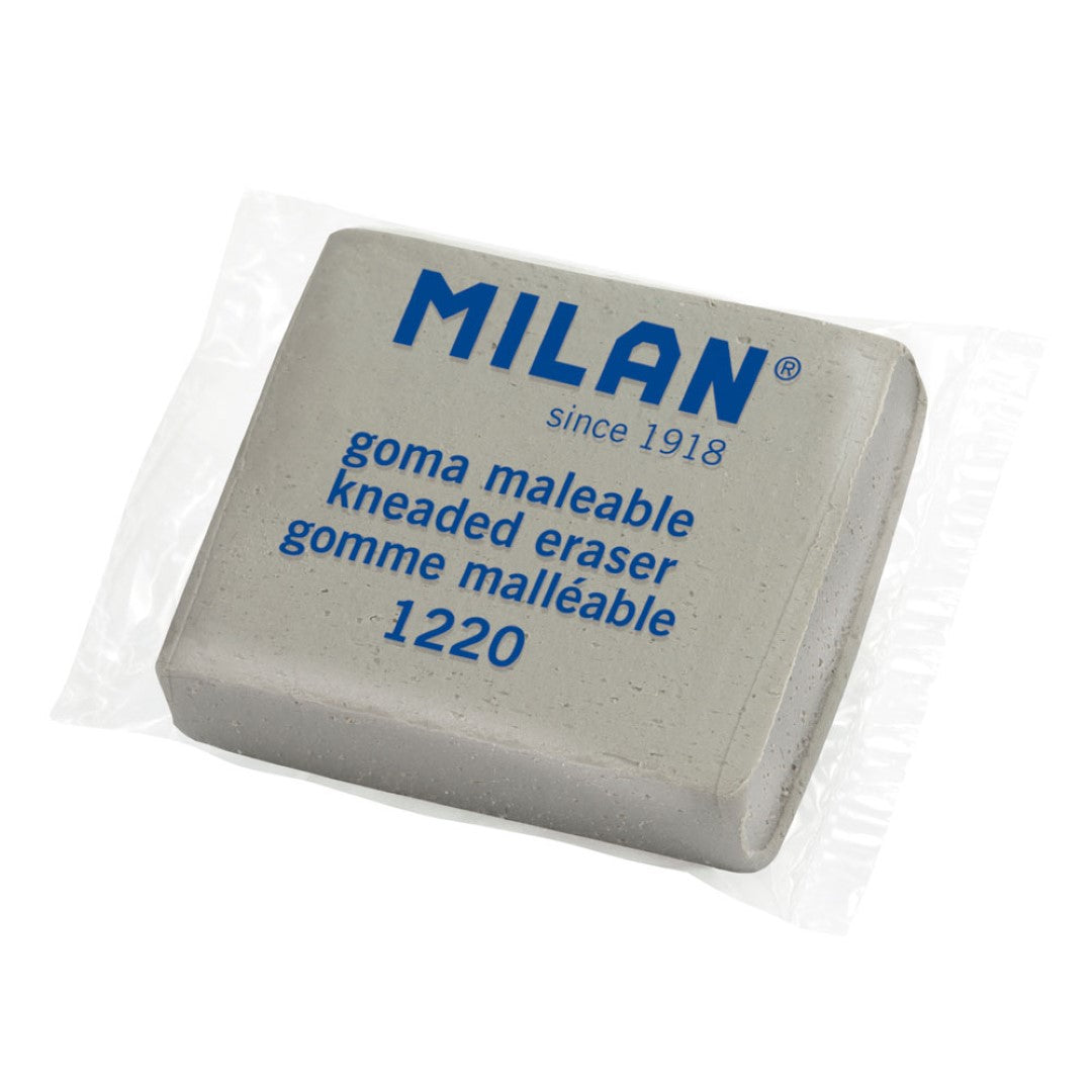 Milan Kneadable Eraser 1220, a versatile tool for precise, smudge-free erasing of pencil, charcoal, and pastel.