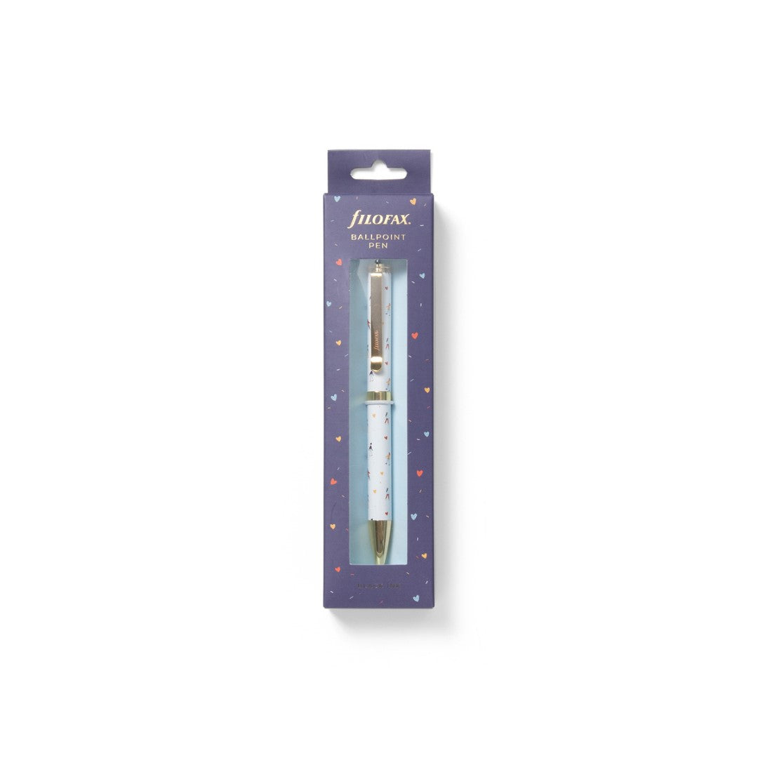Elegant Filofax ballpoint pen with metal barrel, smooth 1mm tip, and twist mechanism for effortless writing.