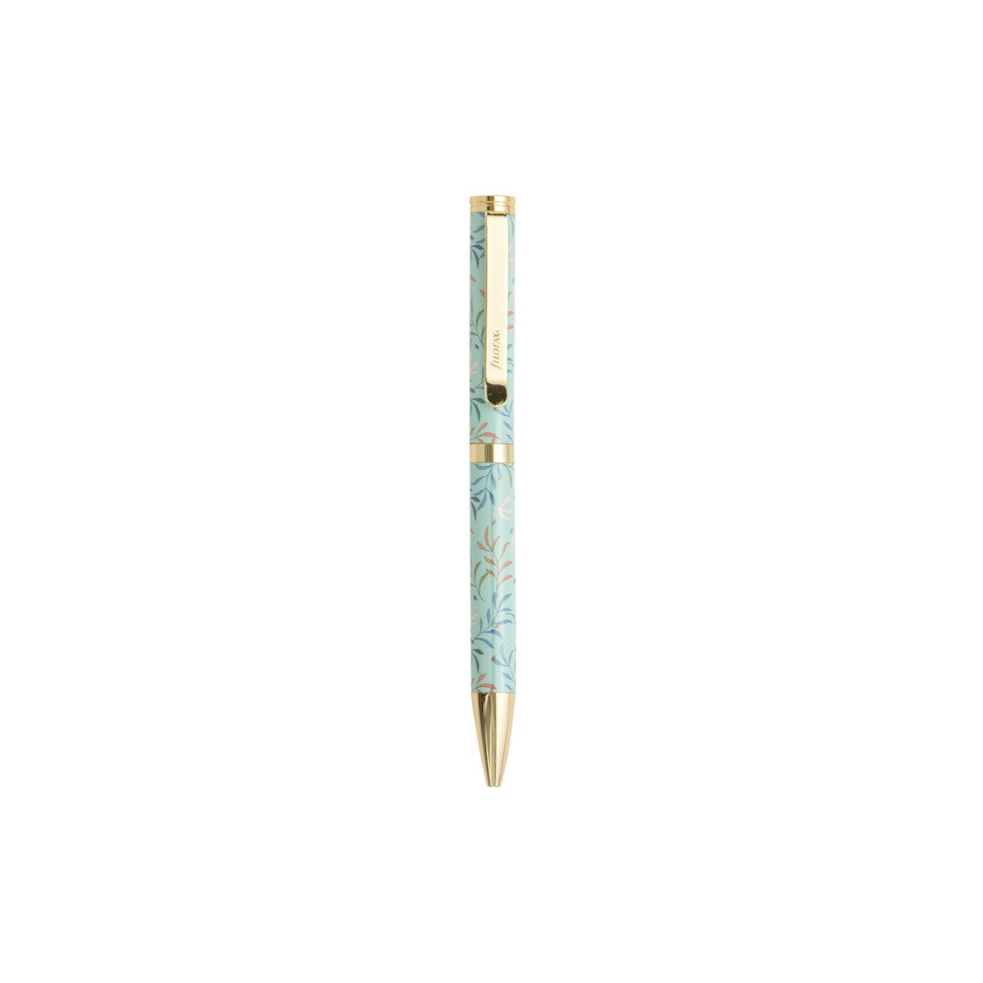 Filofax Ballpoint Pen Botanical with elegant botanical designs, 1mm black ink, and smooth twist mechanism.