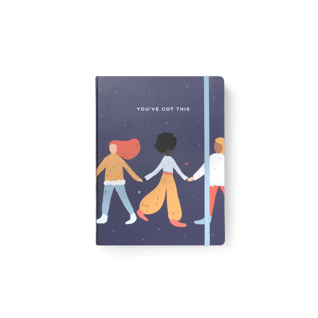 A5 refillable notebook with lined pages, vibrant colors, and twin-wire binding supporting education for girls.