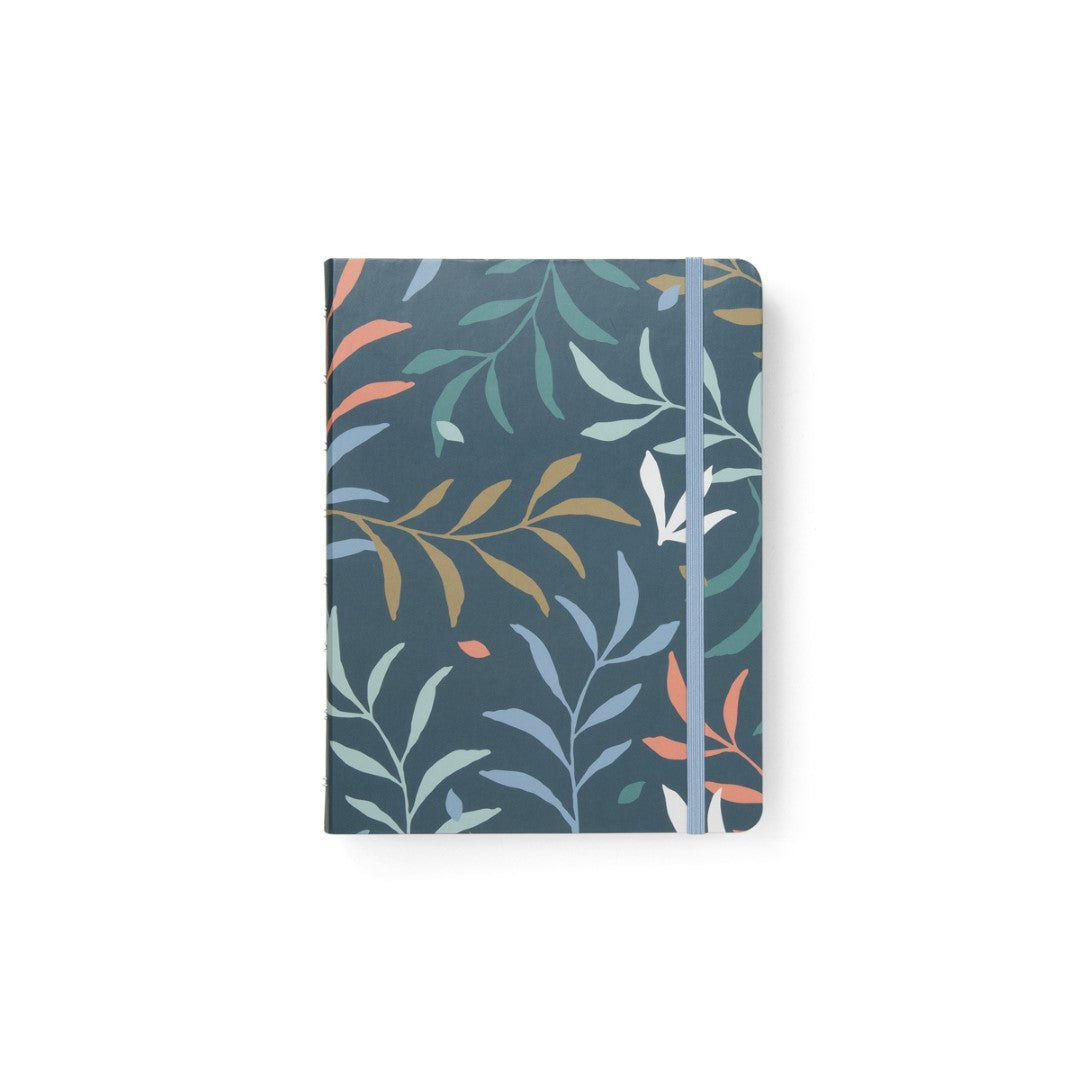 Filofax Notebook A5 Refillable Lined Botanical Blue