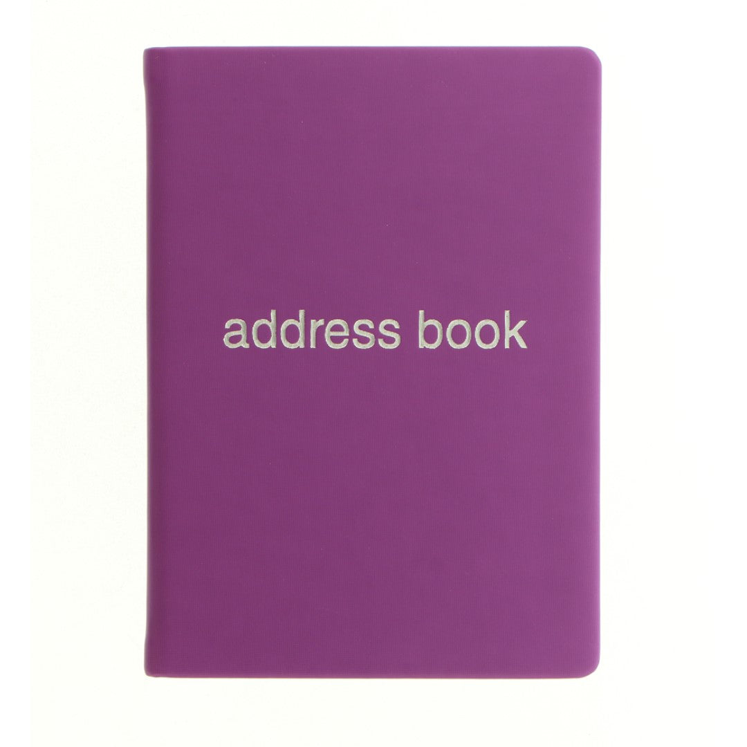 Letts Dazzle A6 Address Book in purple with luxurious cover, 190 index pages, and elegant silver foil design for stylish organization.
