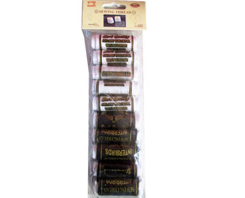 Sewing Thread - Black / White (4 Packs)