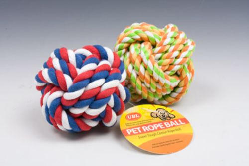 Pet Rope Ball Toy - 9.5cm (Set Of 2 Assorted)