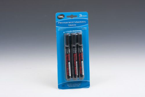 Permanent Markers - Black (6pcs)