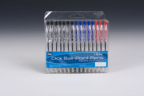 Retractable Ballpoint Pens (30pcs) Assorted Colours