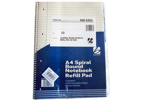 Notebook - Spiral A4 (Set Of 12)